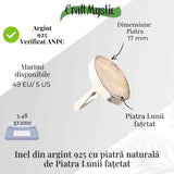 Inel Argint 925 cu Piatra Lunii Fatetata Marquise - Lumina Intuitiei si Echilibrului Interior