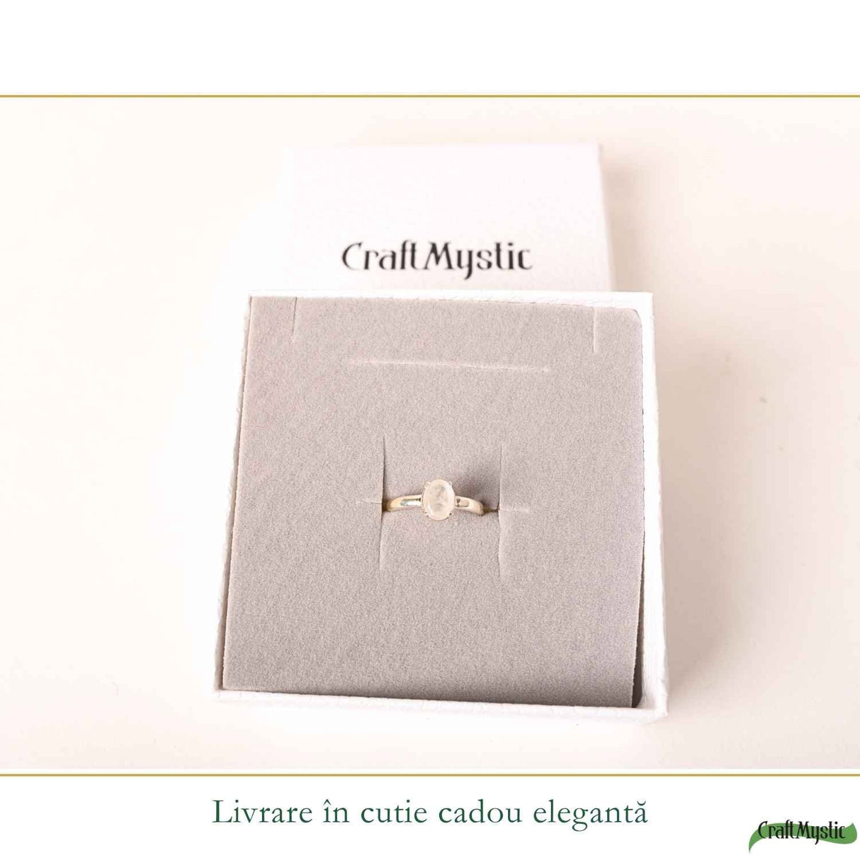 Inel argint 925 piatra lunii oval – intuitie si echilibru emotional