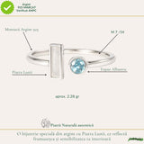 Inel Argint 925 cu Piatra Lunii si Topaz Alb – Echilibru si Claritate Interioara