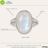 Inel Argint 925 cu Piatra Lunii Oval – Intuitie si Echilibru Interior