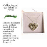 Putere si Incredere Zilnica - Colier Inima cu Pirita si Argint 925