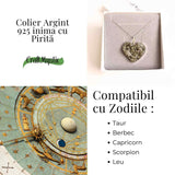 Putere si Incredere Zilnica - Colier Inima cu Pirita si Argint 925