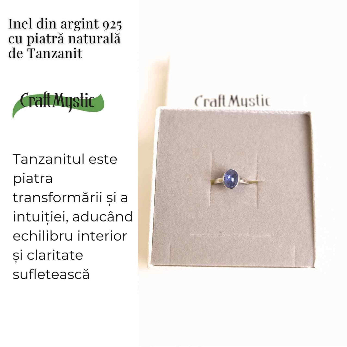 Inel Argint 925 cu Tanzanit Oval - Lumina Intuitiei si Echilibrului