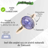 Inel Argint 925 cu Tanzanit Oval - Lumina Intuitiei si Echilibrului