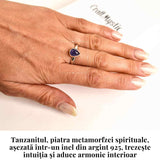 Inel Argint 925 cu Tanzanit Lacrima - Vindecare si Claritate Interioara