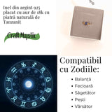 Inel Argint 925 cu Tanzanit Triunghiular Marime 62 (EU) / 10 (US) - Protectie si Evolutie Spirituala