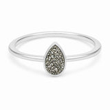 Inel argint 925 cu Titanium Druzy lacrima – stralucire si energie pozitiva