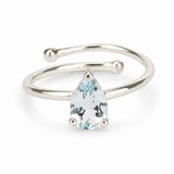 Inel argint 925 cu Topaz Albastru forma de lacrima – delicatete si claritate interioara