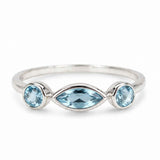 Inel argint 925 cu Topaz Albastru triplu – claritate si echilibru zilnic
