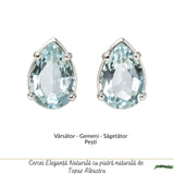 Cercei argint 925 lacrima cu topaz albastru – calm si claritate interioara