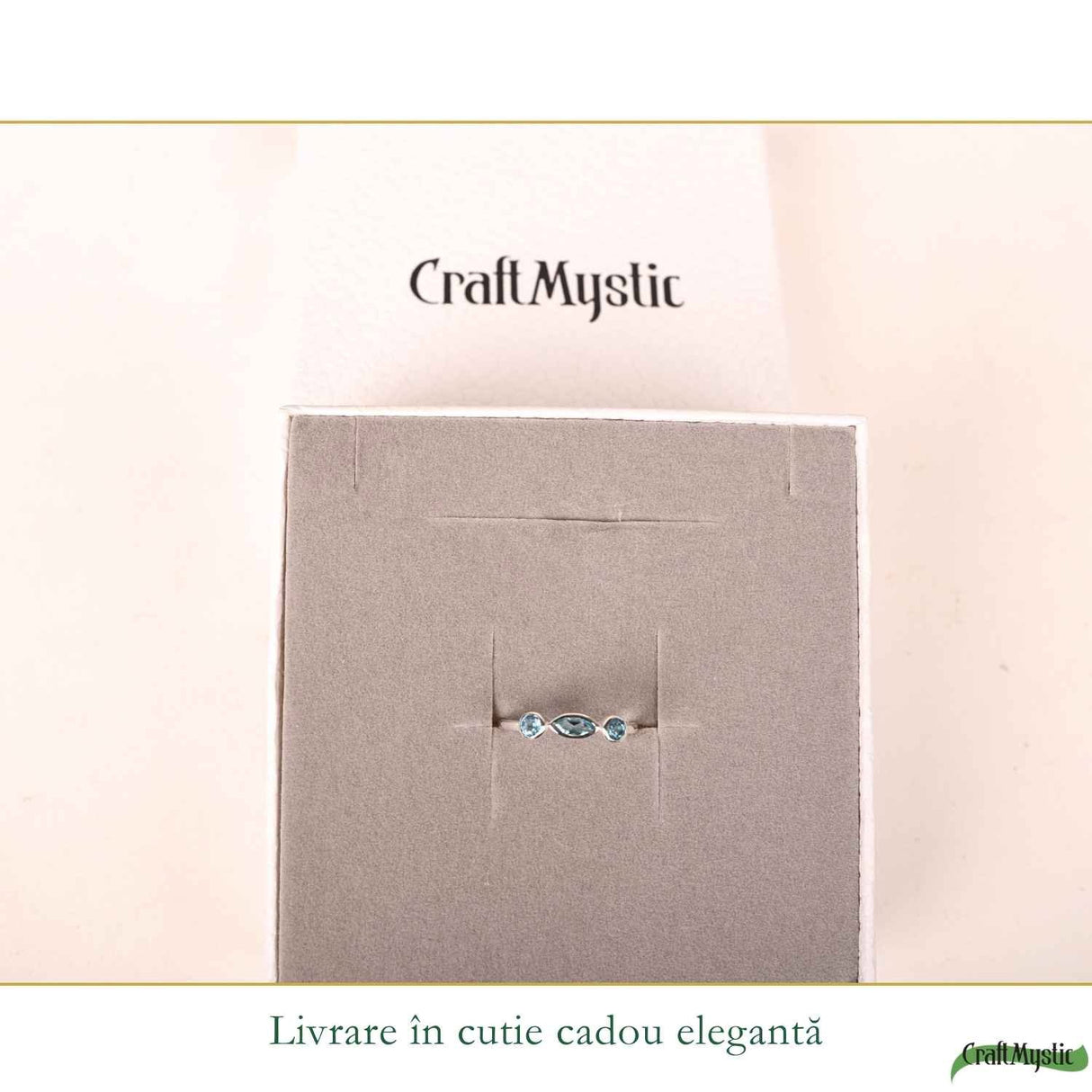 Inel argint 925 cu Topaz Albastru triplu – claritate si echilibru zilnic