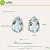 Cercei argint 925 lacrima cu topaz albastru – calm si claritate interioara