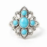 Inel Argint 925 cu Turcoaz Floare – Protectie si Echilibru Feminin