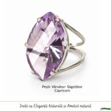 Inel Argint 925 cu Ametist Fatetat Delica – Echilibru si Eleganta Naturala