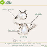 Inel Argint 925 Pisica cu Piatra Lunii – Intuitie si Protectie Feminina