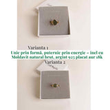 Inel argint 925 placat aur 18k cu Moldavit natural brut Marime 58-59 (EU) /9 (US) - Piatra transformarii si protectiei