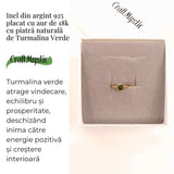 Inel Argint 925 Placat cu Aur 18K cu Turmalina Verde Marime 51 (EU) / 5.5 (US) - Echilibru si Incredere Interioara