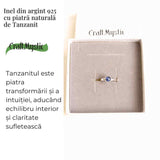 Inel Argint 925 cu Tanzanit Rotund - Claritate si Transformare Interioara