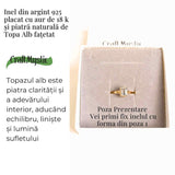 Inel argint 925 placat cu aur 18K cu Topaz Alb fatetat lacrima - Claritate si Lumina Interioara