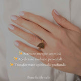 Inel argint 925 placat cu aur de 18k si moldavit brut , M6/51 – energie autentica si transformare interioara