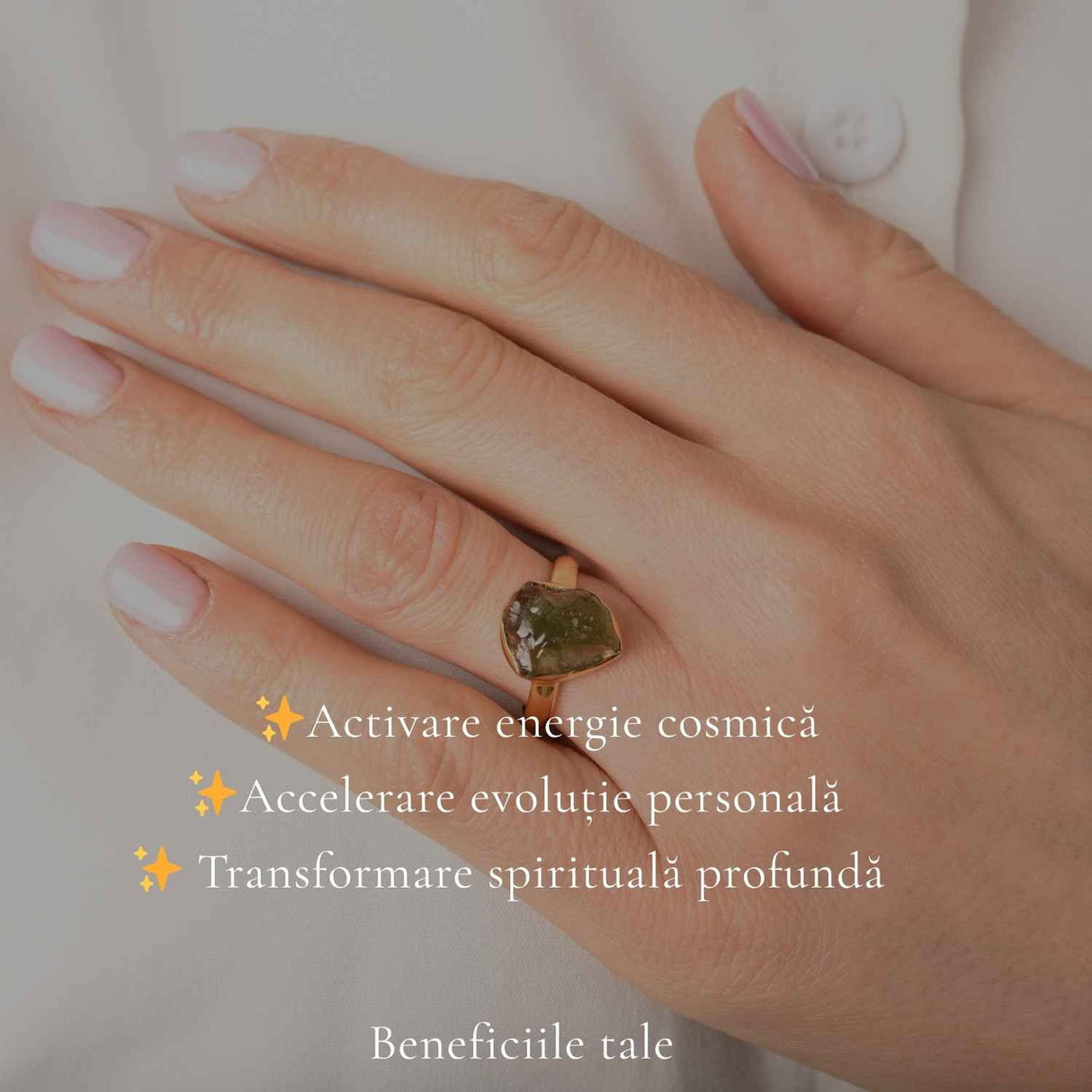 Inel argint 925 placat cu aur de 18k moldavit brut M6.5/52 – energie intensa si transformare profunda