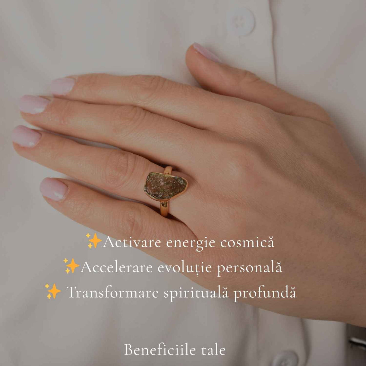 Inel argint 925 placat cu aur de 18k si moldavit brut neuniform, M6.5/53 – energie profunda si transformare autentica