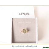 Inel argint 925 placat cu aur de 18k si moldavit brut neuniform, M6.5/53 – energie profunda si transformare autentica