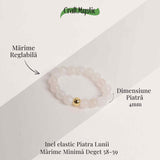 Inel elastic cu biluta aurie si margele 4 mm din pietre naturale - Piatra Lunii