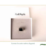Inel Barbatesc Argint 925 cu Onix Dreptunghi – Protectie si Stabilitate