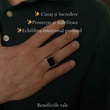 Inel Barbatesc Argint 925 cu Onix – Protectie si Putere Masculina