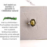 Inel ajustabil argint 925 cu chihlimbar natural - Eleganta unica