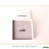 Inel cu Ametist Natural turnat – Calm Interior si Claritate Mentala