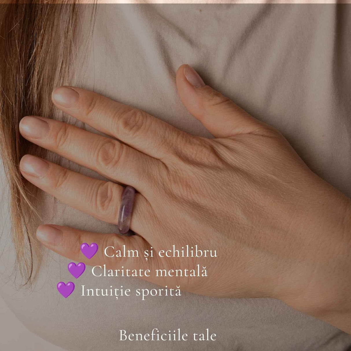 Inel cu Ametist Natural turnat – Calm Interior si Claritate Mentala
