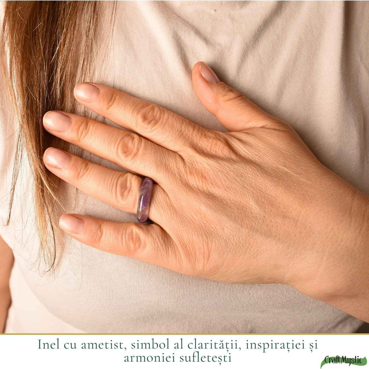 Inel cu Ametist Natural turnat – Calm Interior si Claritate Mentala