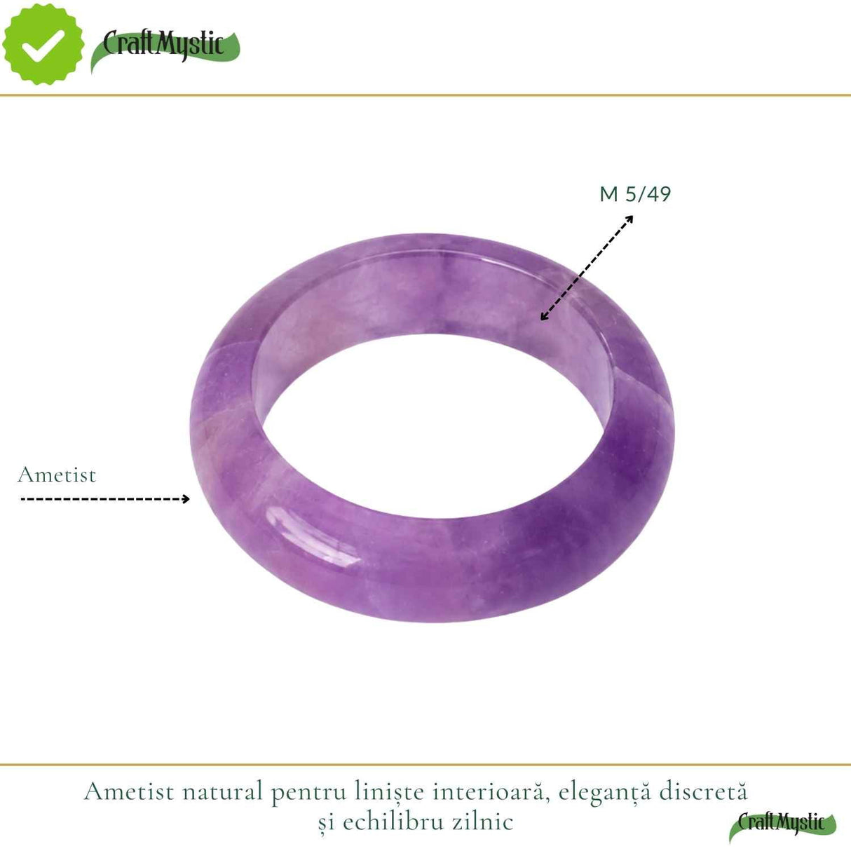Inel cu Ametist Natural turnat – Calm Interior si Claritate Mentala