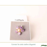 Brosa Pandantiv Floare cu Ametist Natural si Perle de Cultura – Eleganta si Armonie