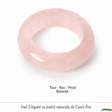 Inel cu Cuart Roz Natural turnat – Iubire de Sine si Armonie Interioara