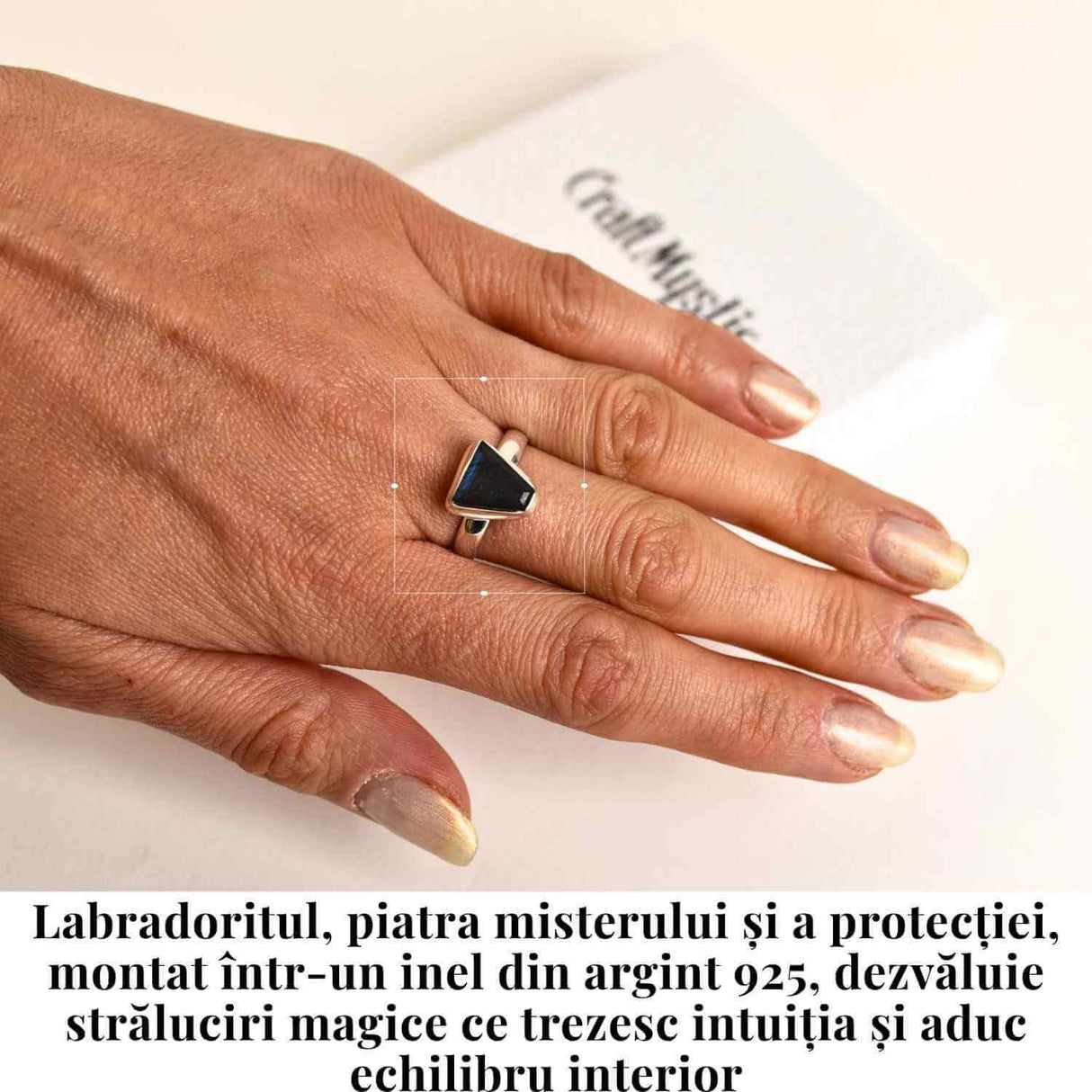 Inel Argint 925 cu Labradorit fatetat froma Triunghi - Protectie si Putere Interioara