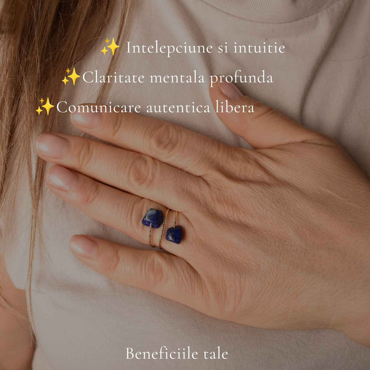 Inel cu Lapis Lazuli Natural si Cupru – Intelepciune si Comunicare Autentica