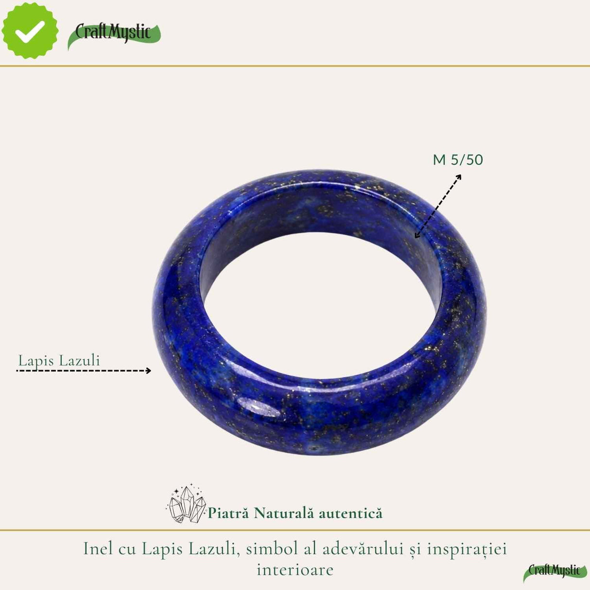 Inel cu Lapis Lazuli Natural turnat – Claritate Mentala si Comunicare Autentica