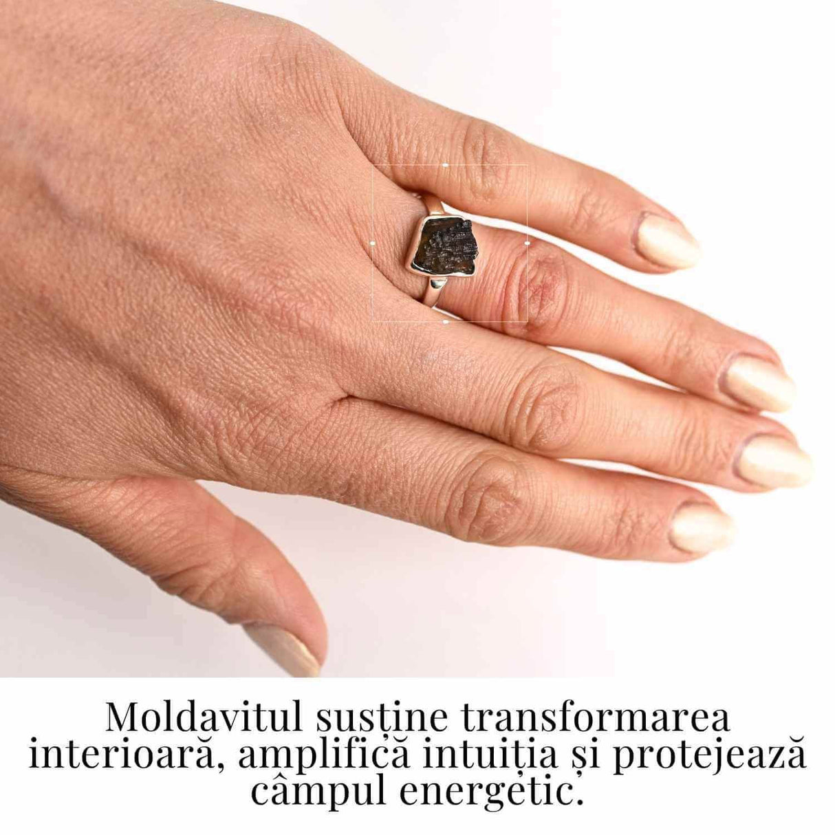 Inel argint 925 cu moldavit natural marime 53 - Protectie si evolutie spirituala