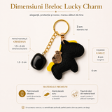 Breloc cu Obsidian Natural și Căluț Norocos – Protecție, Curaj și Echilibru Zilnic