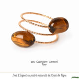 Inel cu Ochi de Tigru Natural si Cupru – Curaj, Incredere si Protectie