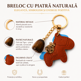 Breloc cu Ochi de Tigru Natural și Căluț – Protecție, Curaj și Noroc Zilnic