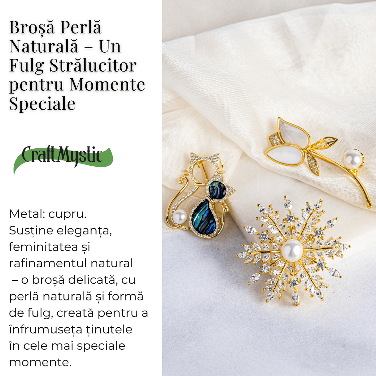 Brosa perla naturala - Un fulg stralucitor pentru momente speciale
