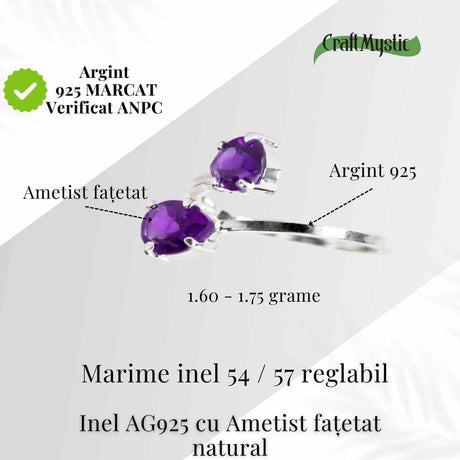 Inel cu Ametist, Argint 925 – CraftMystic