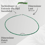 Energie si Echilibru - Choker din Otel Inoxidabil cu Malachit Natural Fatetat