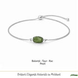 Bratara argint 925 cu Moldavit Dreptunghi Natural – Claritate si Energie Interioara