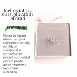 Inel Ajustabil Argint 925 cu Apatit African Dublu - Claritate si Comunicare Autentica