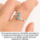 Inel Ajustabil Argint 925 cu Apatit African Dublu - Claritate si Comunicare Autentica